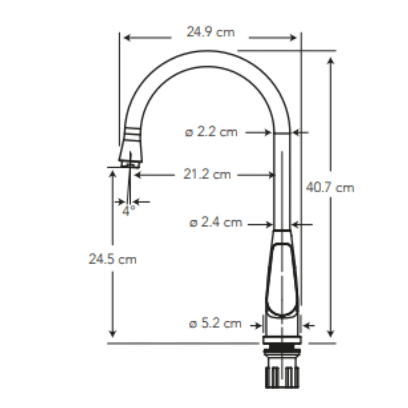 BELA MONOMANDO PARA COCINA CROMO (24.9 × 11.2 × 40.7 cm)