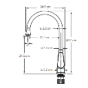 BELA MONOMANDO PARA COCINA CROMO (24.9 × 11.2 × 40.7 cm)