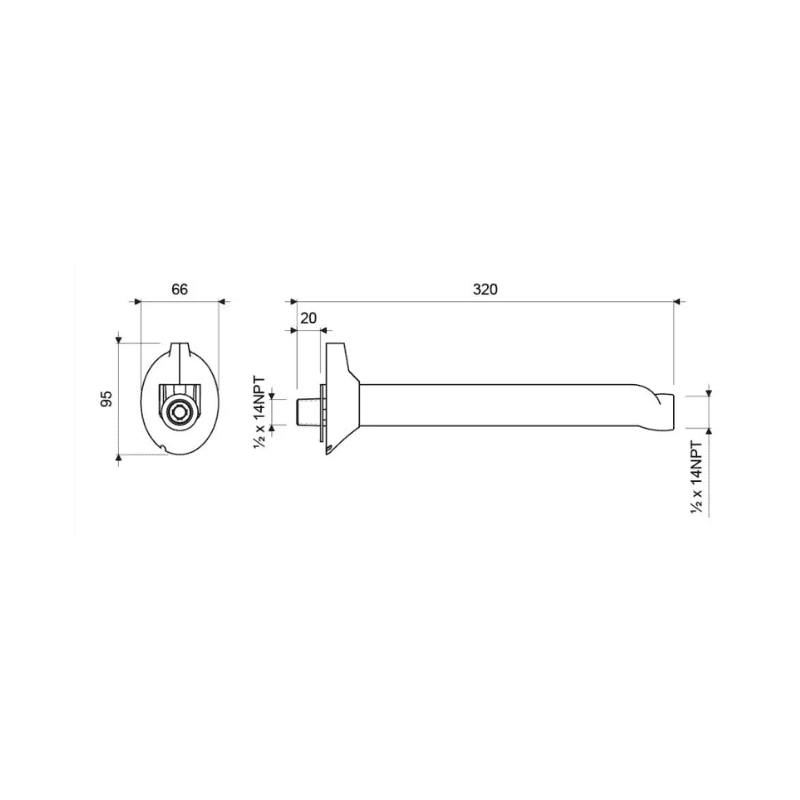 BRAZO DE DUCHA FV P/DUCHAS ELECTRICAS BL (E135.01.1 DH BL)