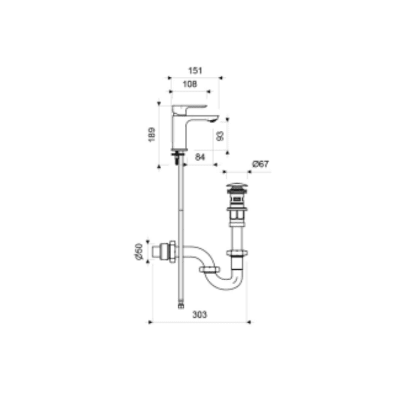 JGO.FV MONOCOM P/LAVABO COTY CROMO (E181/D9 CR)