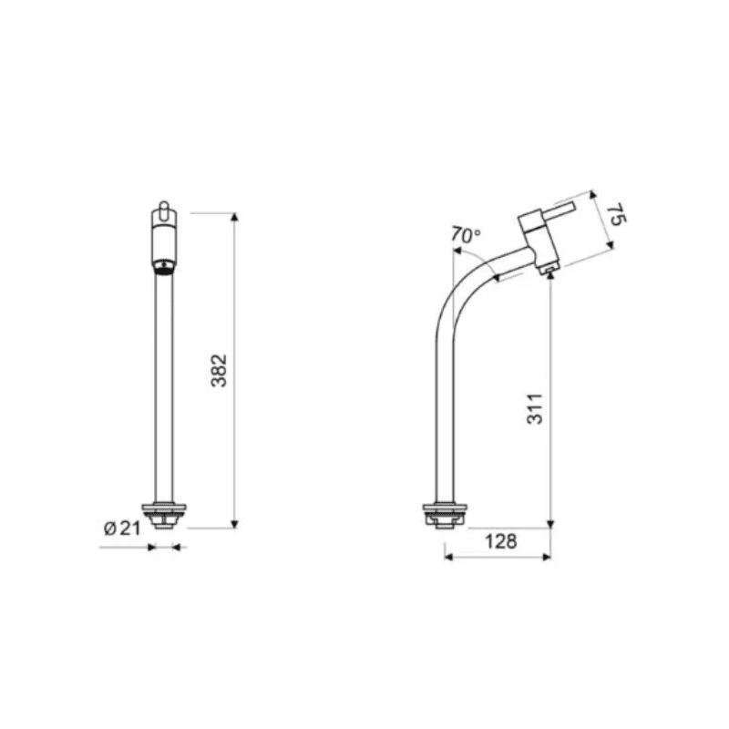 LLAVE FV ALTA DE MESADA PARA VESSEL CROMO (E228.01/06 CR)