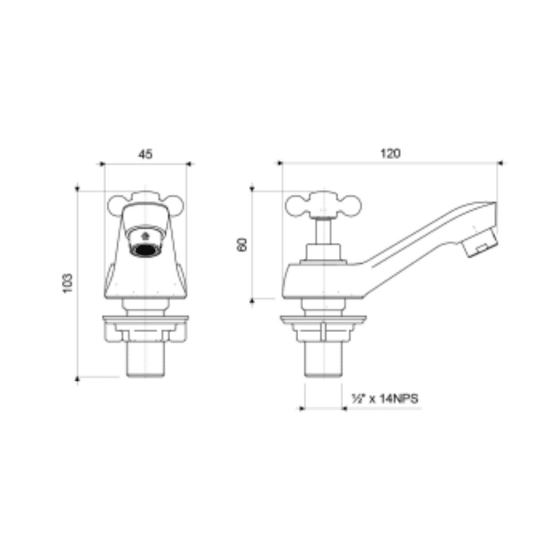 LLAVE FV PARA LAVABO CRUZ FIJA CR (E220.01/13 CR)