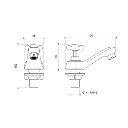 LLAVE FV PARA LAVABO CRUZ FIJA CR (E220.01/13 CR)