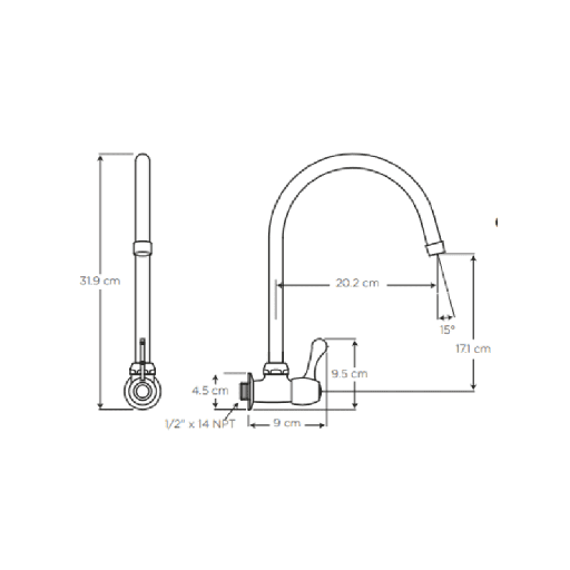 SHELBY LLAVE PARED COCINA CROMO