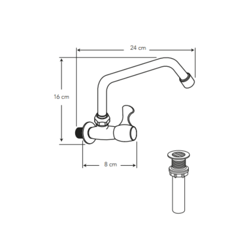 SHELBY LLAVE PARED PICO ALT COCINA CROMO