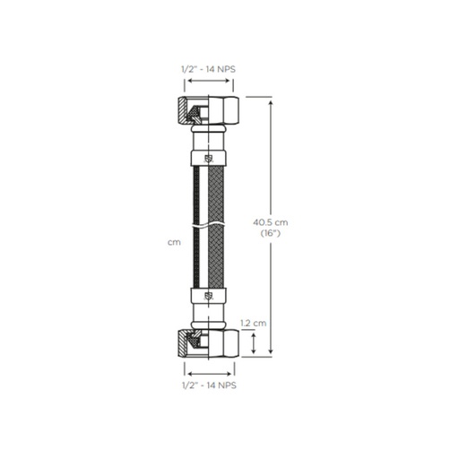 EDE LLAVE ANGULAR LAVAMANOS-MANGUERA 16"