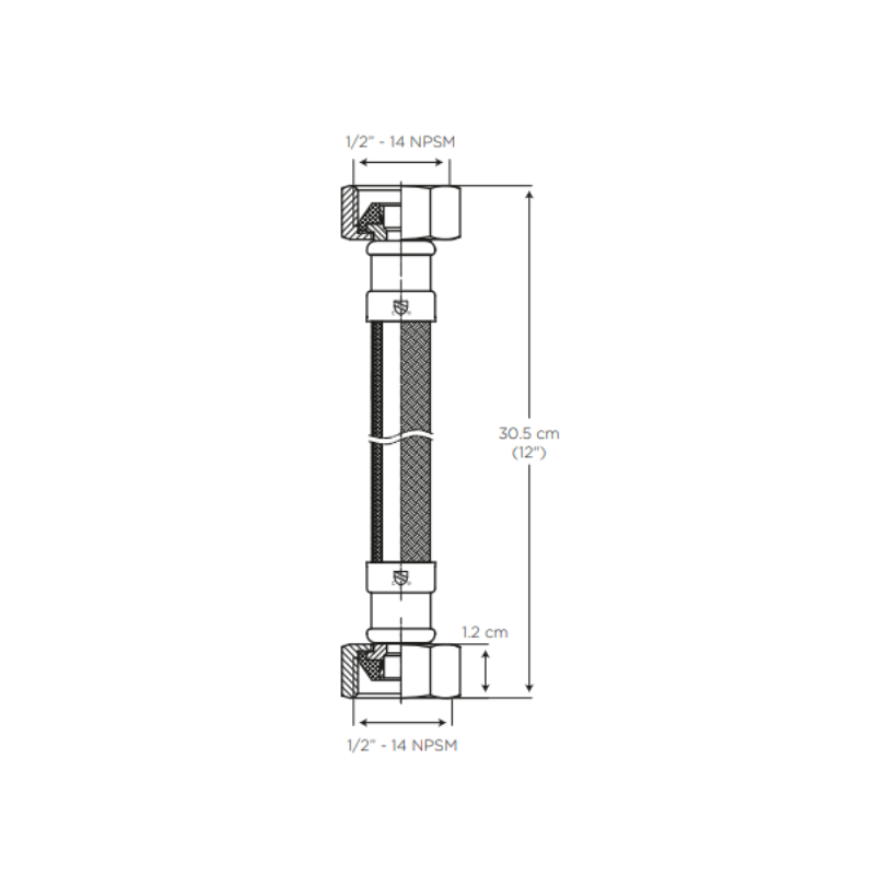 EDE LLAVE ANGULAR LAVAMANOS-MANGUERA 12"