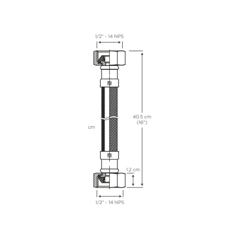 EDE LLAVE ANGULAR LAVAMANOS-MANGUERA 16" (SC0075783061BO)                       