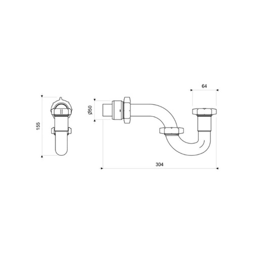 SIFON FV UNIVERSAL 1 1/4 PARA LAVAB BL (E240 RA 1 1/4 DH BL)