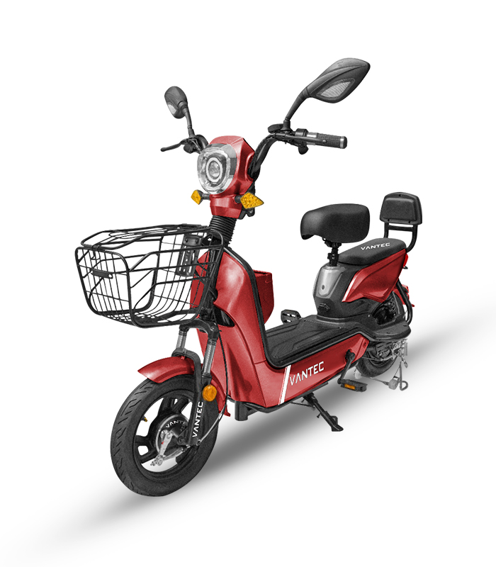 MOTOCICLETA ELECTRICA VANTEC ECORIDE ROJO ST-15 350W